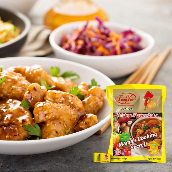 FungYue Seasoning Tablets Chicken Bouillon Cubes Flavor 100g Seasoning Factory Halal